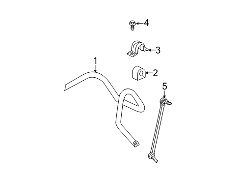 2006 Chevy Equinox Stabilizer Bar & Components - Front Diagram