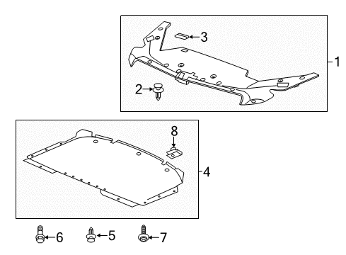 2016 Cadillac ATS Splash Shields Diagram 4 - Thumbnail