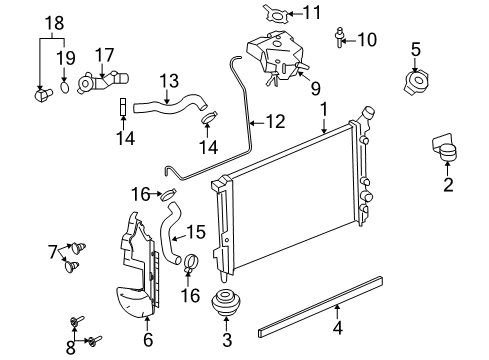 2006 Saturn Relay Radiator & Components Diagram