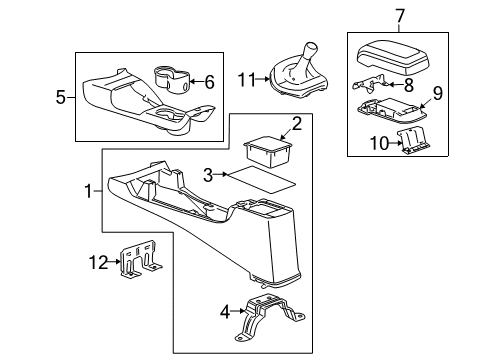 2006 Hummer H3 Tray,Front Floor Console Stowage Diagram for 15832106