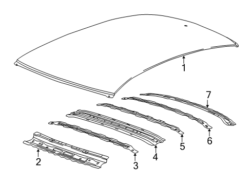 2015 Cadillac CTS Roof & Components Diagram