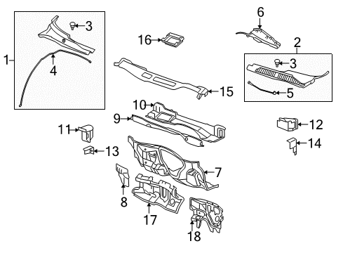 2016 Chevy Impala Limited Cowl Diagram