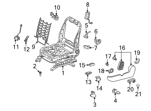 2009 Pontiac Vibe Handle,Driver Seat Reclining *Gray Diagram for 88973935