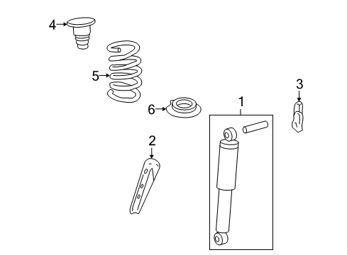 2008 Saturn Outlook Shocks & Components - Rear Diagram