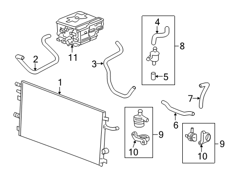 2008 GMC Yukon Inverter Cooling Components Diagram