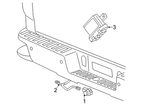 2021 GMC Sierra 3500 HD Parking Aid Diagram 1 - Thumbnail