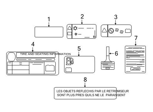 2014 Chevy Spark EV Label, High Voltage Battery Warning Diagram for 95320458