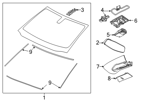 2023 Chevy Blazer Windshield Assembly, . Diagram for 84475026