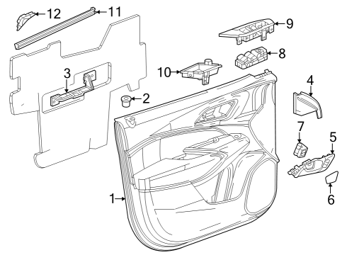 2024 Chevy Trax Interior Trim - Front Door Diagram