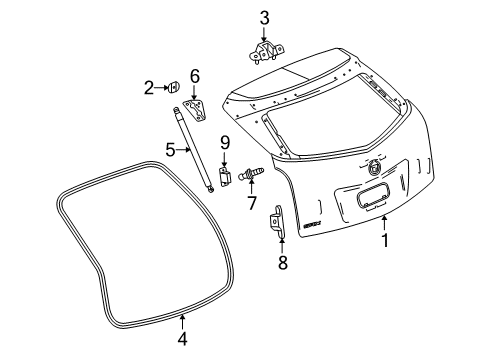 2016 Cadillac SRX Gate & Hardware Diagram