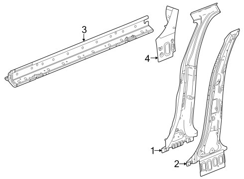 2024 Chevy Trax Center Pillar & Rocker Diagram