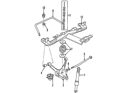 1997 Buick Park Avenue Insulator, Rear Stabilizer Shaft (20Mm Diameter) *White Diagram for 25650389