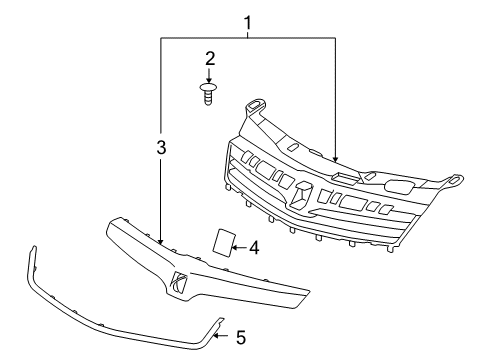 2008 Saturn Astra Grille & Components Diagram