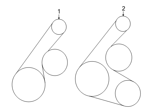 2010 Pontiac Vibe Belts & Pulleys, Cooling Diagram 1 - Thumbnail