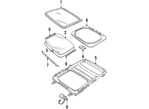 1987 Cadillac DeVille Sunroof, Body Diagram 2 - Thumbnail