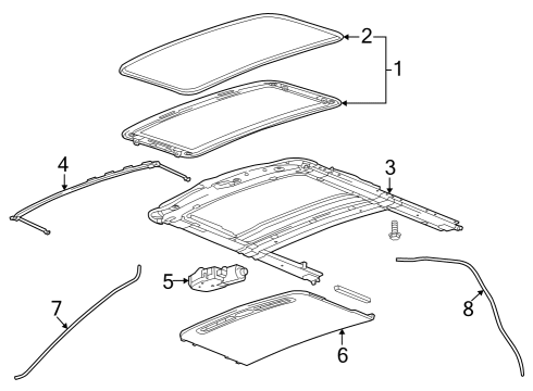 2013 Chevy Sonic Sunroof, Body Diagram 1 - Thumbnail