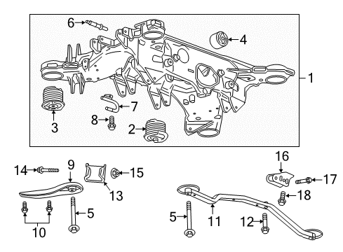 2018 Cadillac CT6 Suspension Mounting - Rear Diagram