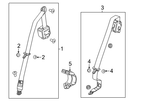 2022 Buick Envision Buckle Kit, R/Seat Belt *Shale Diagram for 84903703