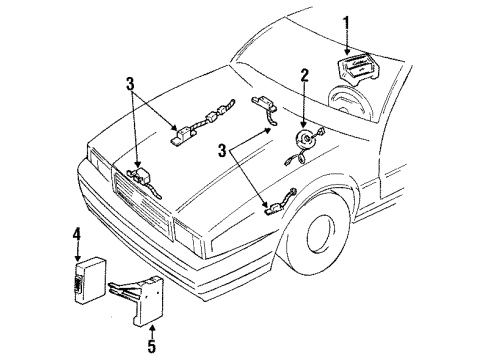 1993 Cadillac Allante Airbag,Steering Wheel Diagram for 16750831