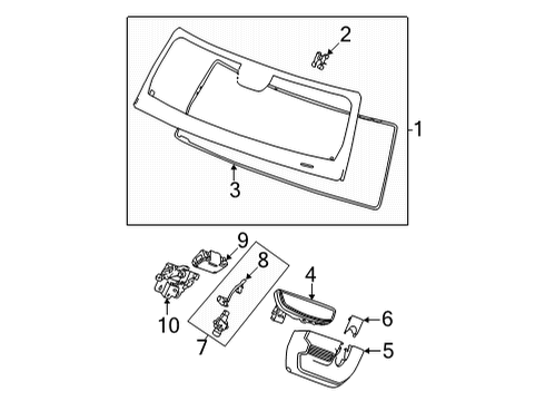 2023 GMC Hummer EV Pickup Glass - Windshield Diagram