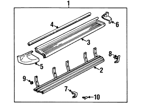 1997 Chevy C1500 Suburban Exterior Trim - Pillars, Rocker & Floor Diagram