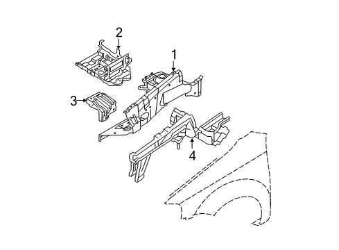 2006 Chevy Aveo Panel,Front Wheelhouse Diagram for 96443474