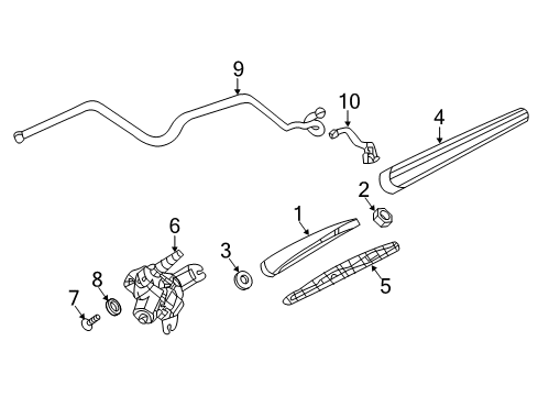 2020 Chevy Equinox Lift Gate - Wiper & Washer Components Diagram