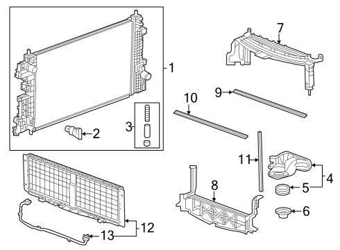 2024 Buick Encore GX Radiator & Components Diagram