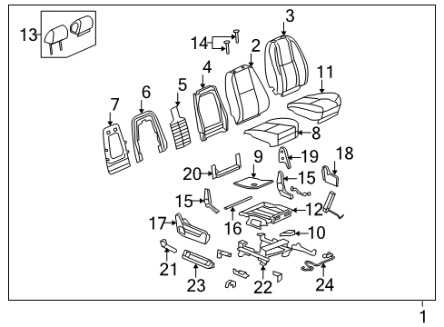 2011 Cadillac Escalade Front Seat Components Diagram 9 - Thumbnail