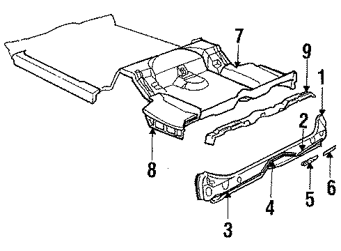 1984 Oldsmobile Delta 88 Emblem Asm,Rear End Finish Panel Diagram for 5934528