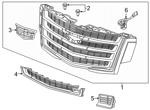 2015 Cadillac Escalade ESV Cover, Front Bumper Fascia Opening Lower Diagram for 22996059