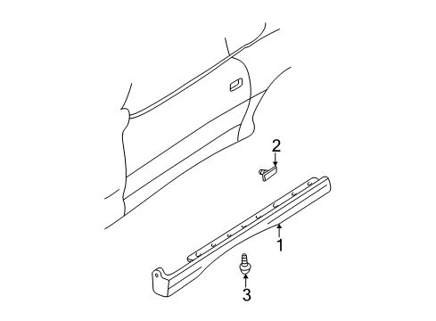 1997 Chevy Camaro Exterior Trim - Pillars, Rocker & Floor Diagram