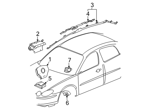 2009 Buick LaCrosse Air Bag Components Diagram