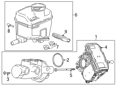 2017 Cadillac CT6 Bolt/Screw, Brake Master Cylinder Diagram for 23247419