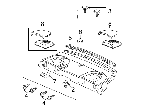 2008 Pontiac G8 Cover,Rear Seat #2 Shoulder Belt Retractor Opening Trim Diagram for 92203763