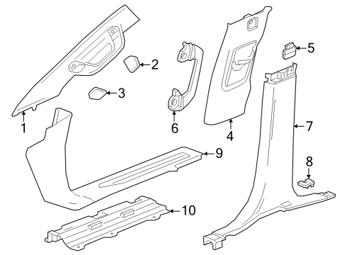 2024 GMC Sierra 3500 HD Interior Trim - Cab Diagram 4 - Thumbnail