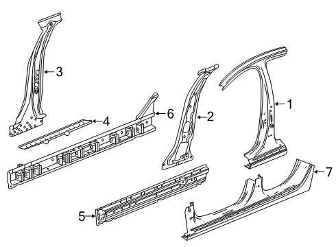 2018 Buick Regal TourX Center Pillar & Rocker Diagram