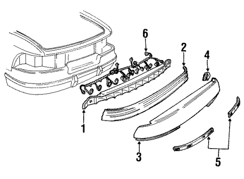 1990 Buick Reatta Housing Assembly, Tail Diagram for 16507507