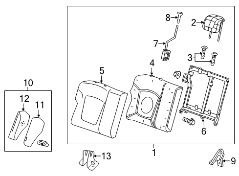 2021 Chevy Spark Guide Assembly, Rear Seat Head Restraint *Jet Black Diagram for 94516867