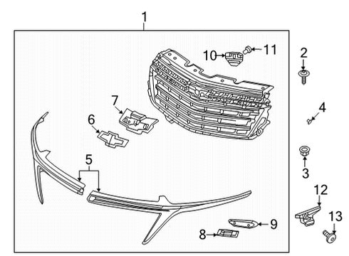 2024 Chevy Equinox Grille & Components Diagram 4 - Thumbnail