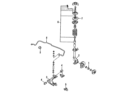 1989 Pontiac LeMans Front Wheel Bearing Diagram for 90486458