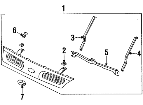 2004 Oldsmobile Silhouette Grille & Components Diagram