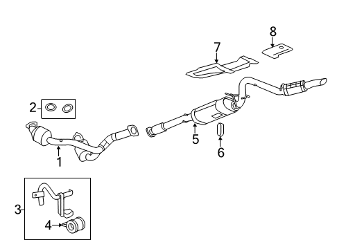 2019 GMC Sierra 3500 HD Exhaust Components Diagram 1 - Thumbnail