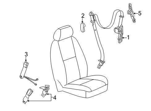 2008 GMC Sierra 1500 Front Seat Belts Diagram 1 - Thumbnail