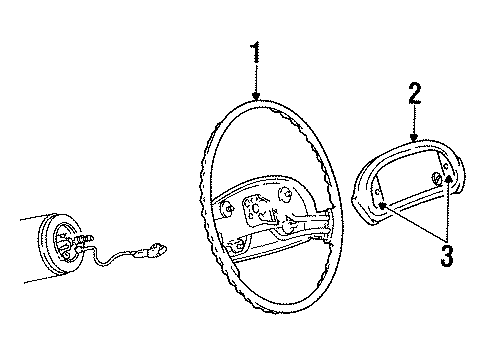 1992 Oldsmobile 88 Steering Column, Steering Wheel Diagram 3 - Thumbnail