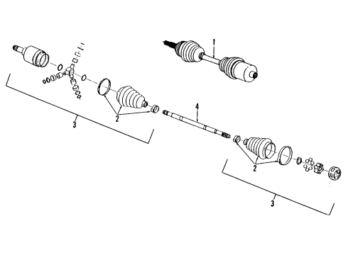 1994 Saturn SW1 Right Drive Axle Kit Diagram for 21012110