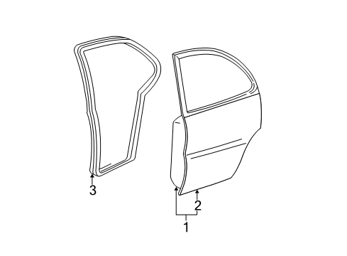 2016 Chevy Impala Limited Rear Door - Body & Hardware Diagram