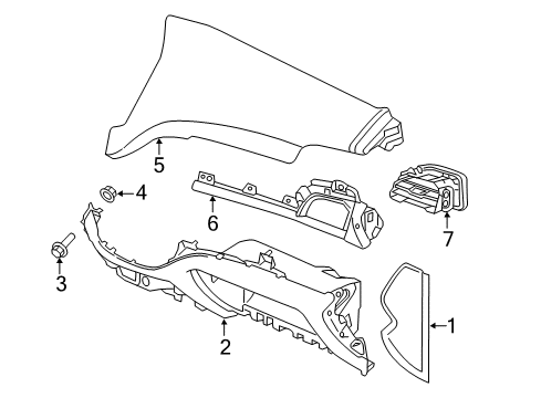 2020 Chevy Traverse Applique Assembly, Instrument Panel Trim Plate *Platinum M Diagram for 84249509