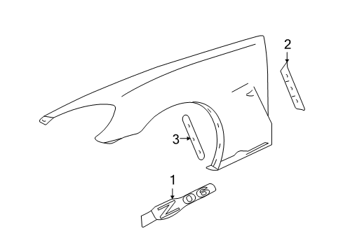 2012 Chevy Corvette Exterior Trim - Fender Diagram 2 - Thumbnail