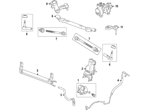 2023 GMC Sierra 2500 HD P/S Pump & Hoses, Steering Gear & Linkage Diagram 1 - Thumbnail